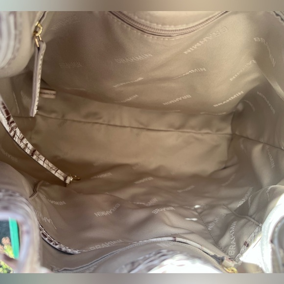 NWT Brahmin Marlowe Oyster Grey Melbourne Bucket Shoulder Bag - Picture 9 of 15